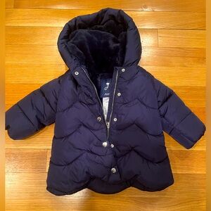 Jacadi Girls Navy Puffer Winter Coat 18M